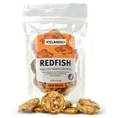 + Redfish Skin Rolls Dog Treats 3-oz