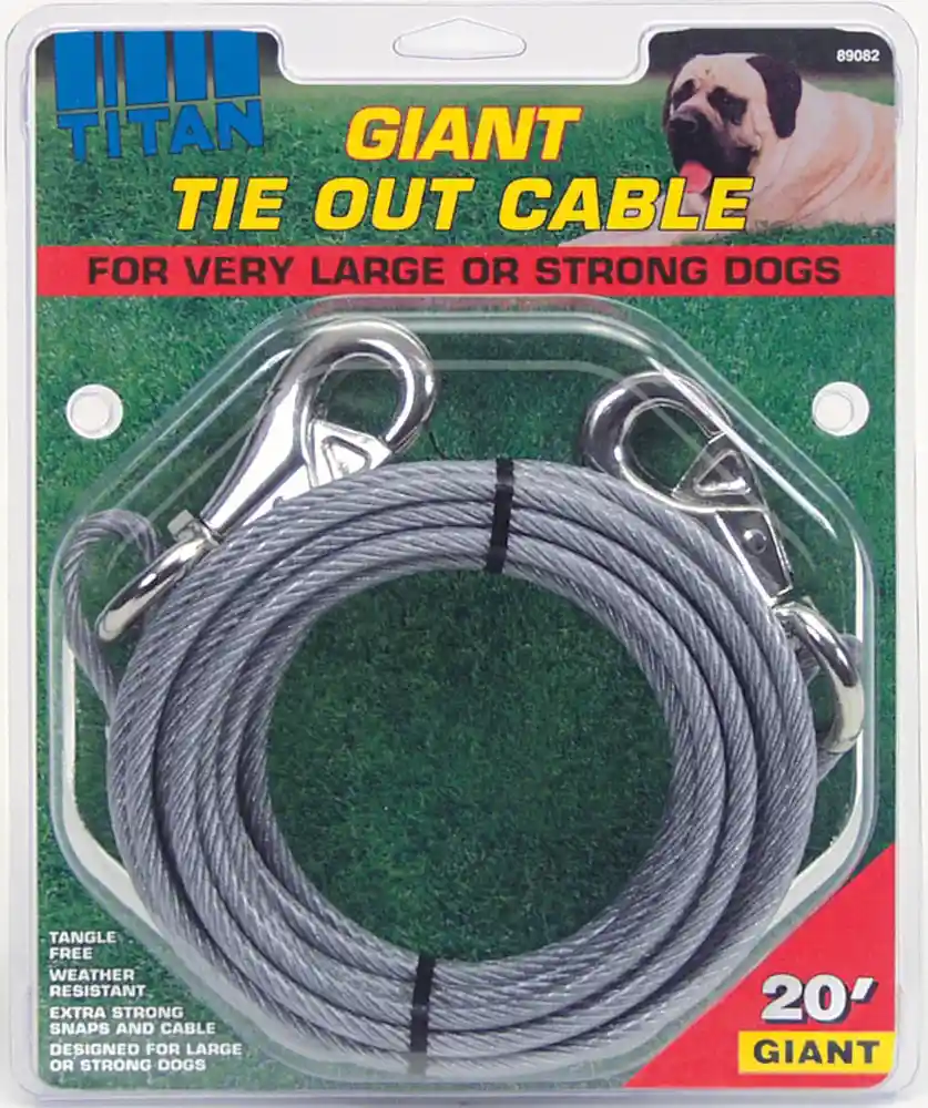Giant Cable Dog Tie Out, Giant, 20'
