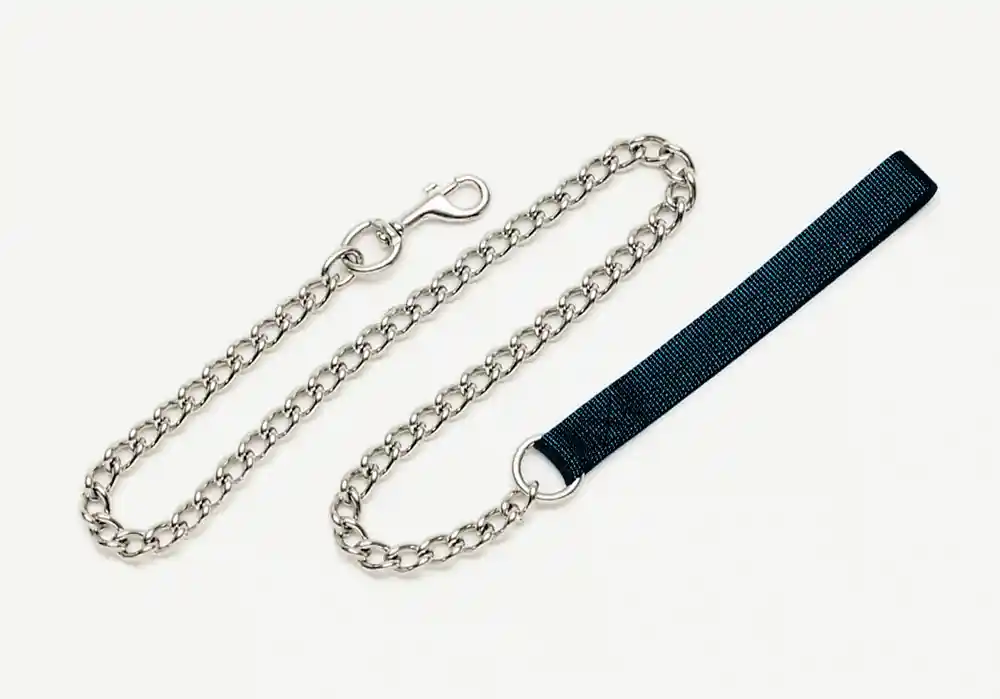 Chain Dog Leash With Nylon Handle, Black, 4.0 Mm X 04'