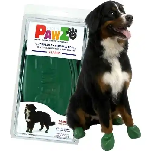 Waterproof Dog Boots, Dark Green, 12 Count X-large