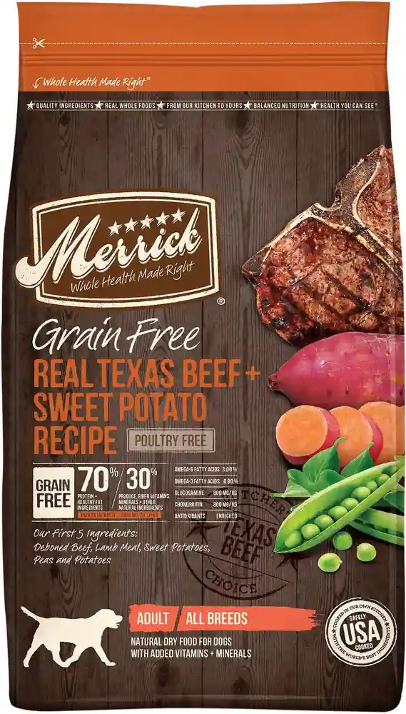 Grain-free Real Texas Beef & Sweet Potato Recipe Dry Dog Food 12-lb