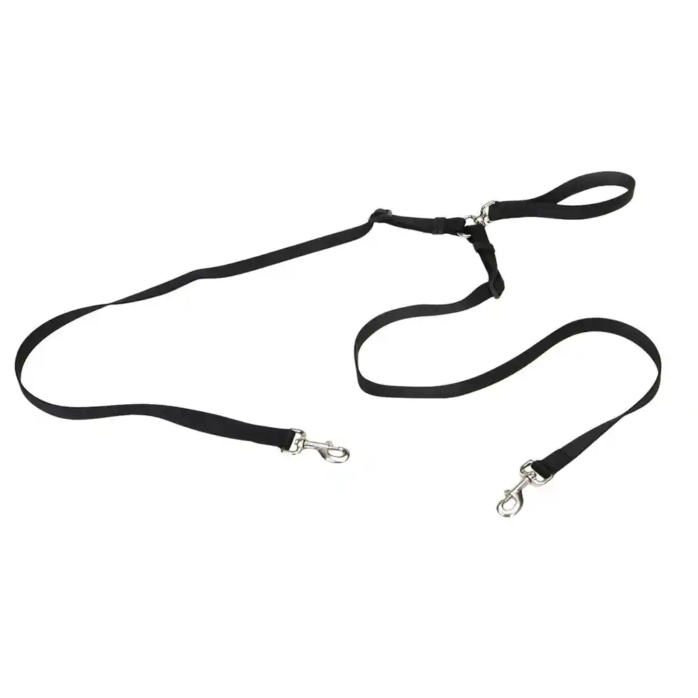 2 Dog Walker Tangle-free Adjustable Leash, Black, 5/8" X 04'