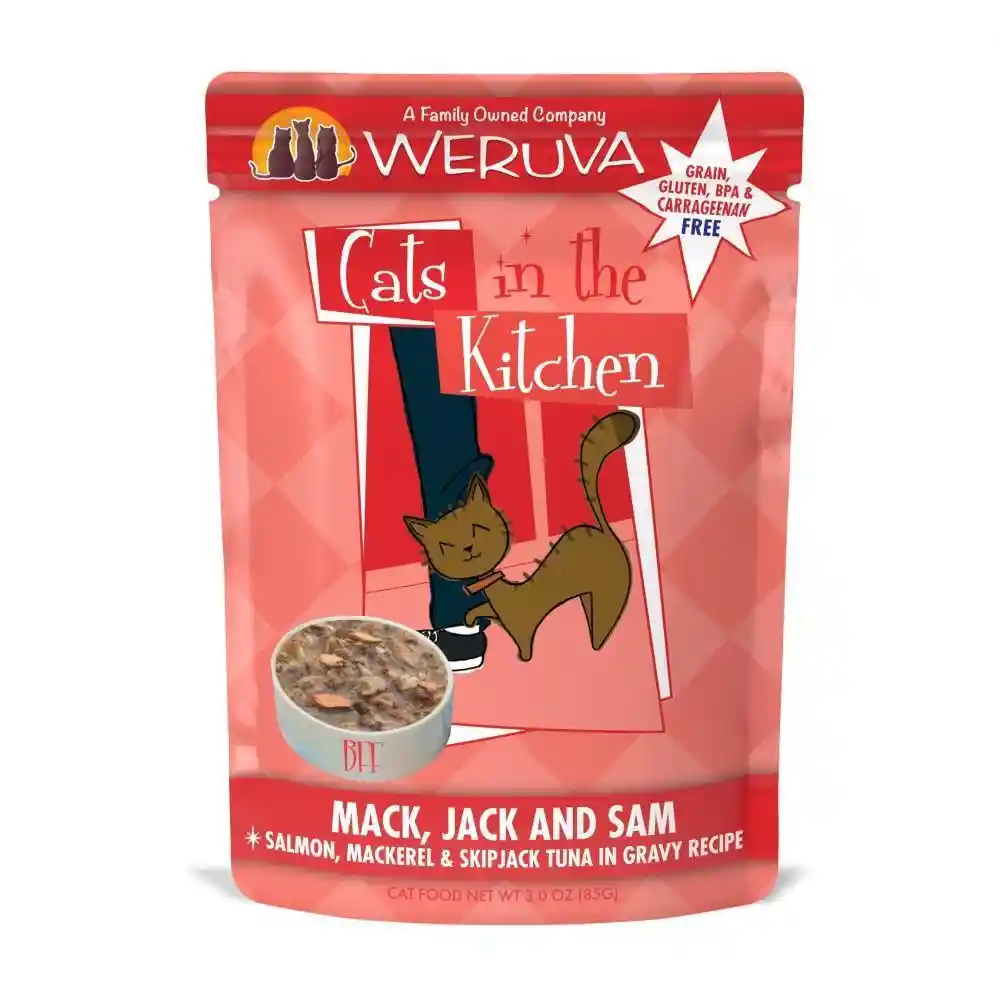 Cats In The Kitchen Mack Jack & Sam Cat Pouches Wet Cat Food 3-oz