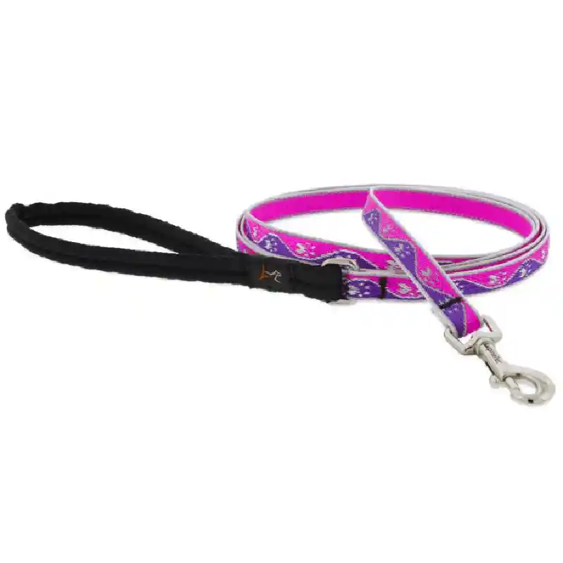 1/2" Pink Paws Leash 6 Foot