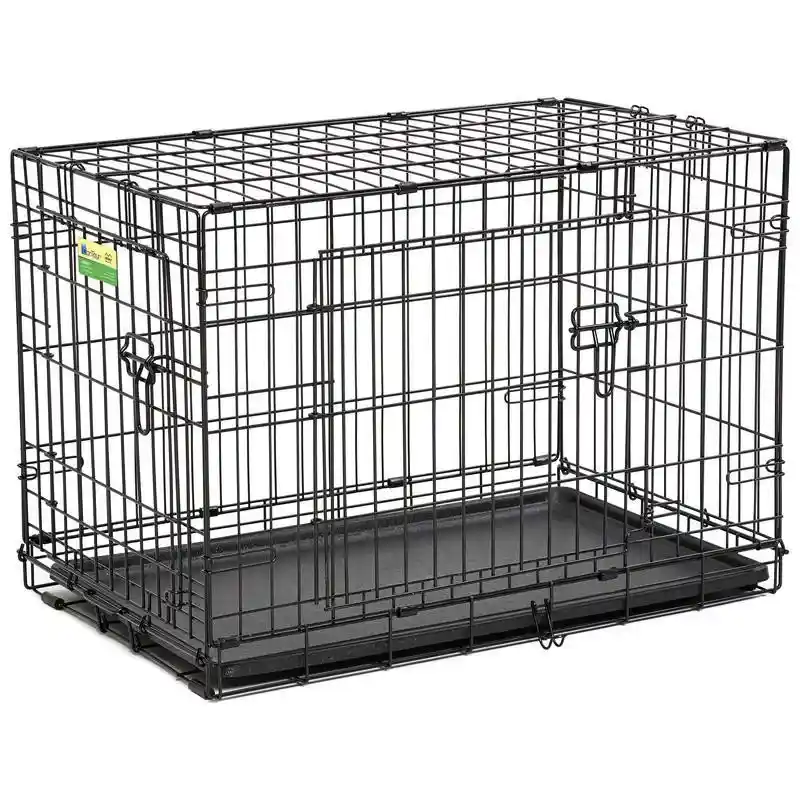 Contour Double Door Dog Crate Black 30x19x21