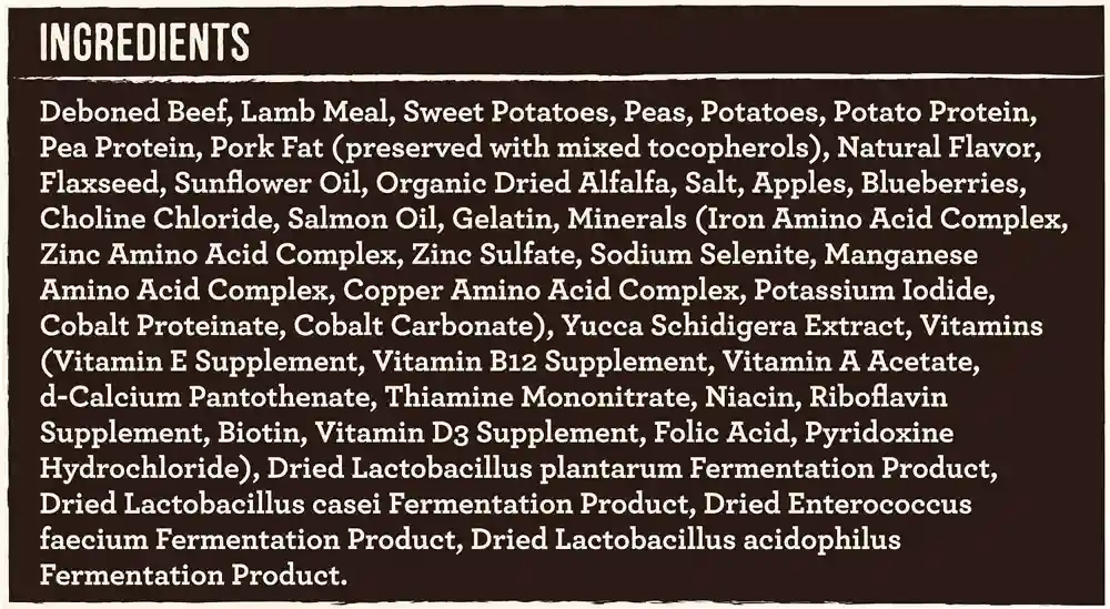 Grain-free Real Texas Beef & Sweet Potato Recipe Dry Dog Food 12-lb