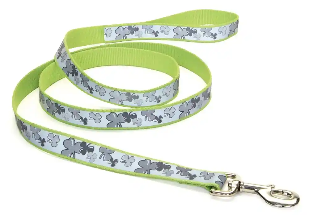 Reflective Dog Leash, Shamrocks, 1" X 06'
