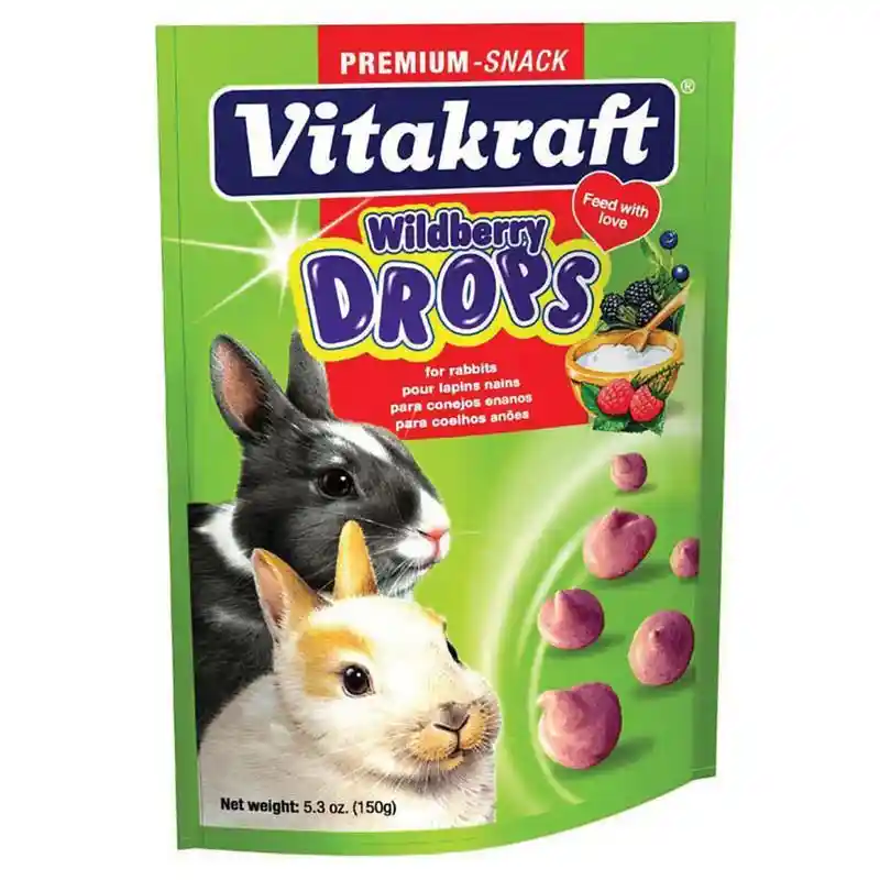 Vitakraft Wildberry Yogurt Drops Rabbit 5.3 Oz