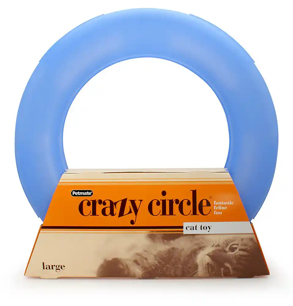 Booda Crazy Cat Circle Large Blue 17x3"