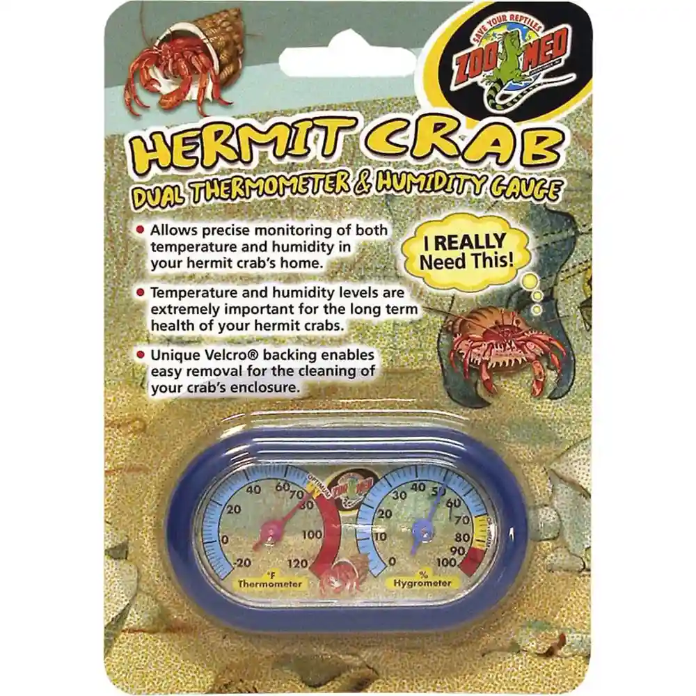 Hermit Crab Dual Thermometer And Humidity Gauge