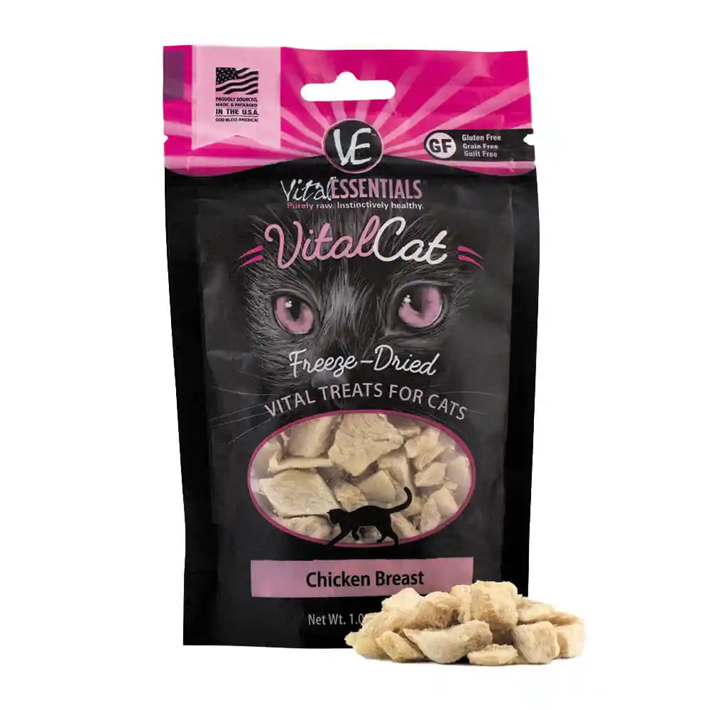 Vital Cat Freeze Dried Grain Free Chicken Breast Cat Treats 1-oz