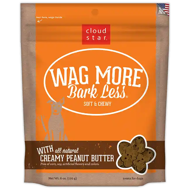 Wag More Bark Less Soft & Chewy Creamy Peanut Butter Dog Treats 6-oz