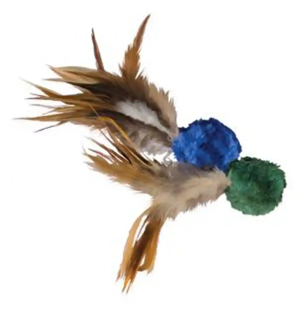 Kong Cat Naturals Crinkle Ball Feather Toy 2 Pc