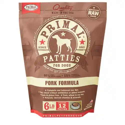 Raw Frozen Canine Pork Formula Nuggets Dog Food 6-lb