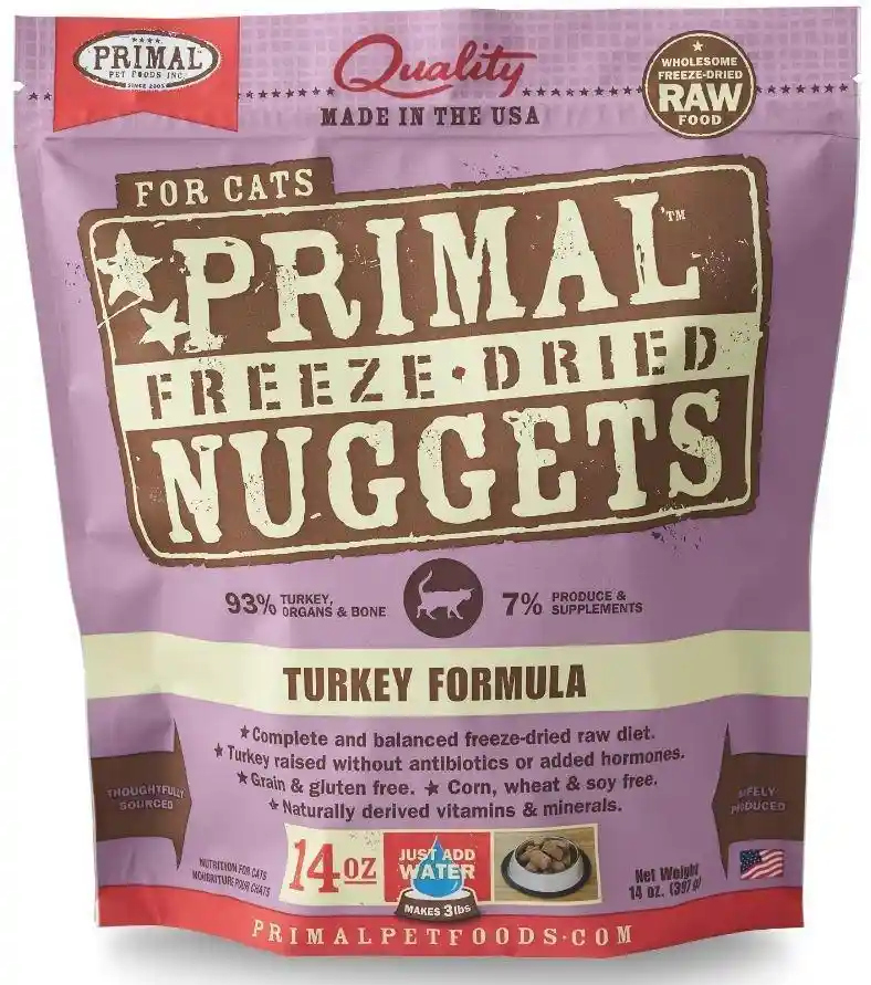 Freeze Dried Nuggets Grain Free Turkey Formula Cat Food 14-oz