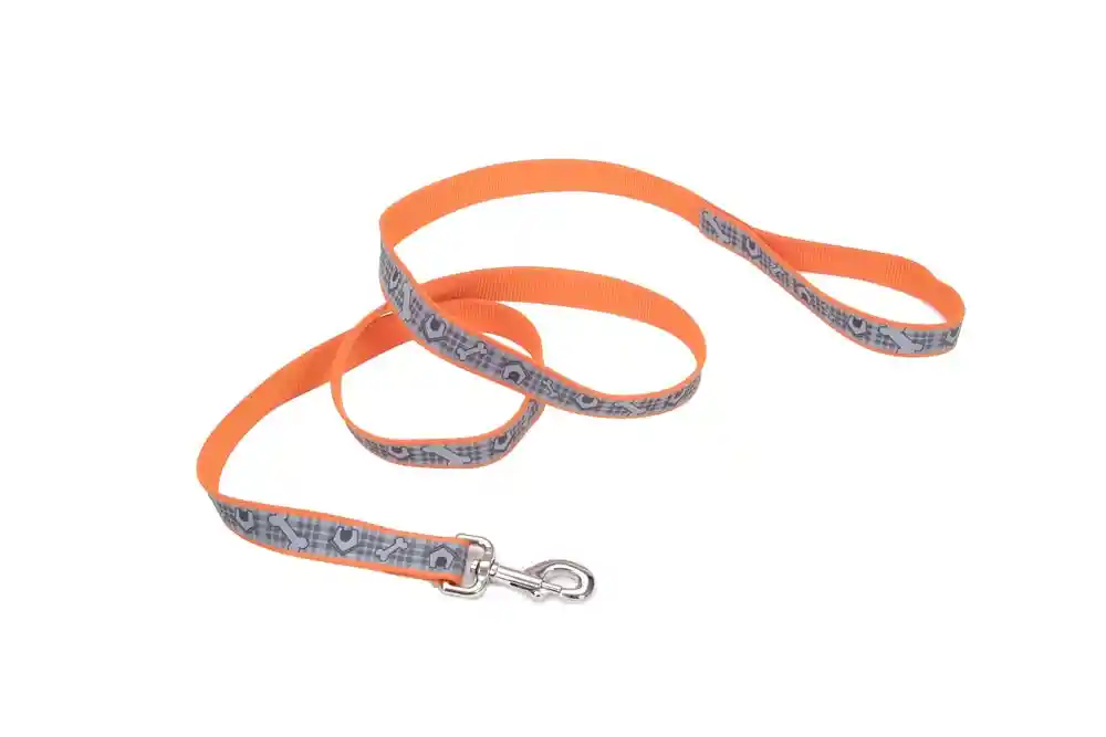 Reflective Dog Leash, Orange Dog Houses, 5/8" X 06'