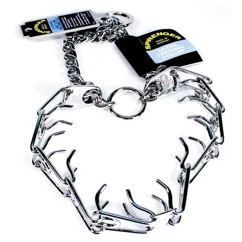 Ultra-plus Prong Dog Training Collar, Chrome, 3.25mm X 20"