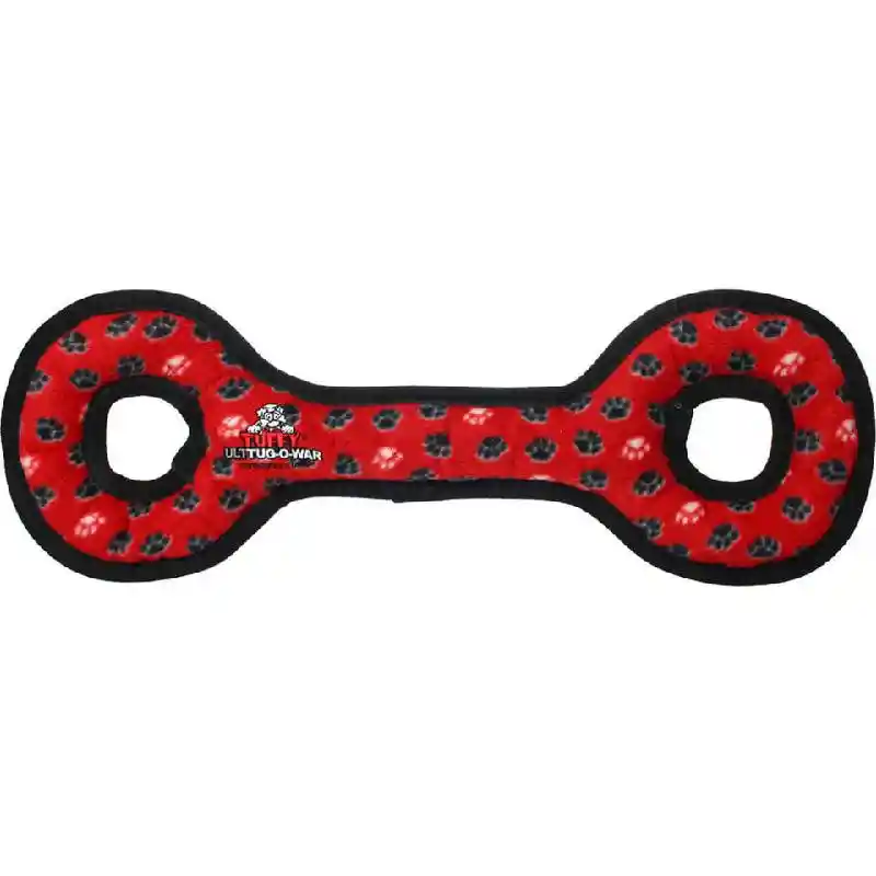 Tuffy Ultimate Tug-of-war Paw Print-red