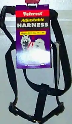 Standard Adjustable Dog Harness, Black, 5/8" X 14"-24"