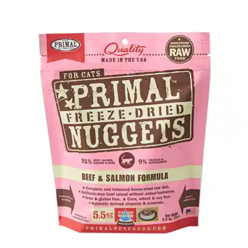 Freeze Dried Nuggets Grain Free Beef & Salmon Formula Cat Food 5.5-oz