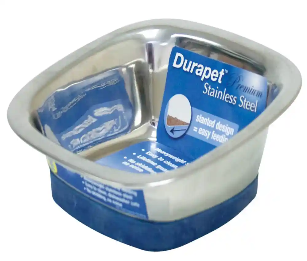 Durapet Square Bowl Stainless Steel Small