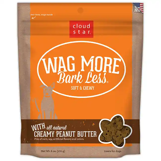 Wag More Bark Less Soft & Chewy Creamy Peanut Butter Dog Treats 6-oz