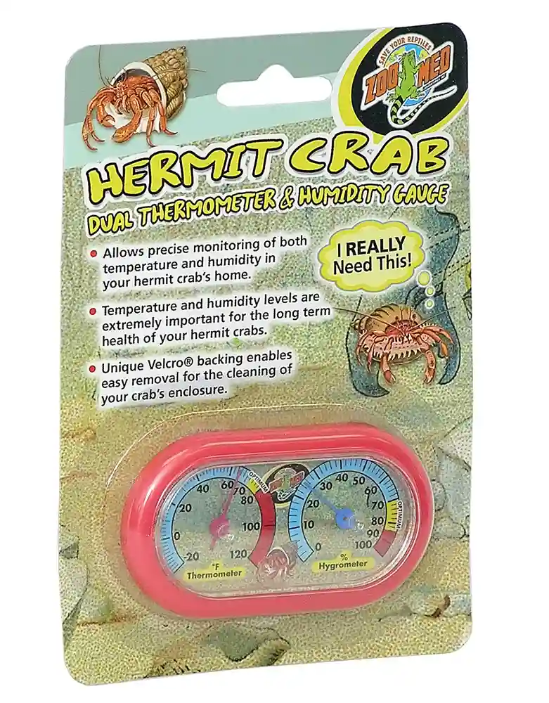 Hermit Crab Dual Thermometer And Humidity Gauge