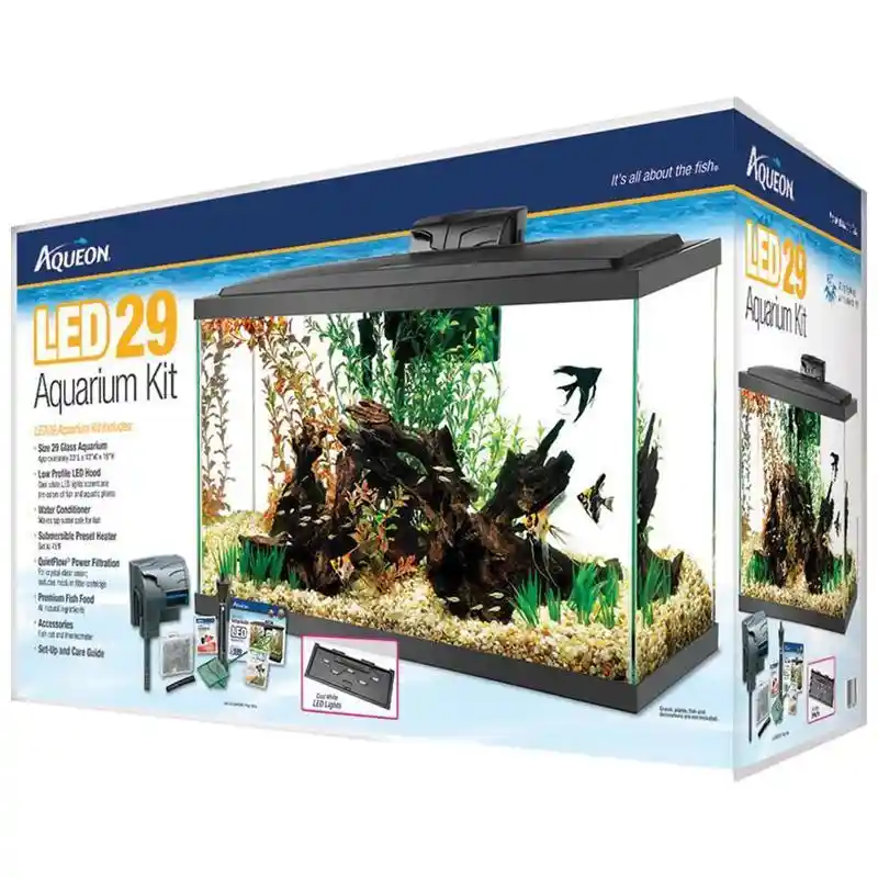 29 Ga. Aqueon Led Black Aquarium Kit