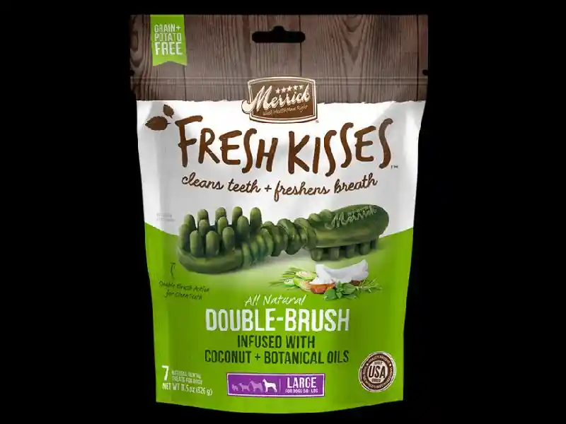 Fresh Kisses Double-brush Coconut Oil & Botanicals Small Grain-free Dental Dog Treats L Dog - 7 Coun