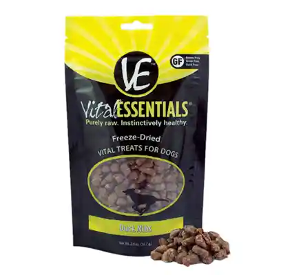Freeze Dried Vital Treats Grain Free Duck Nibs Dog Treats 2-oz