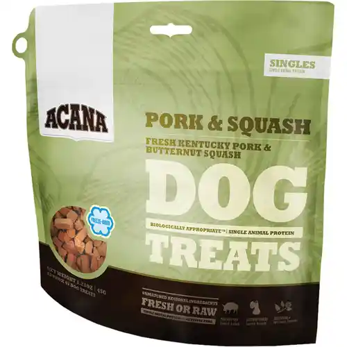 Singles Limited Ingredient Freeze-dried Dog Treats, Pork & Squash, Biologically Appropriate & Grain