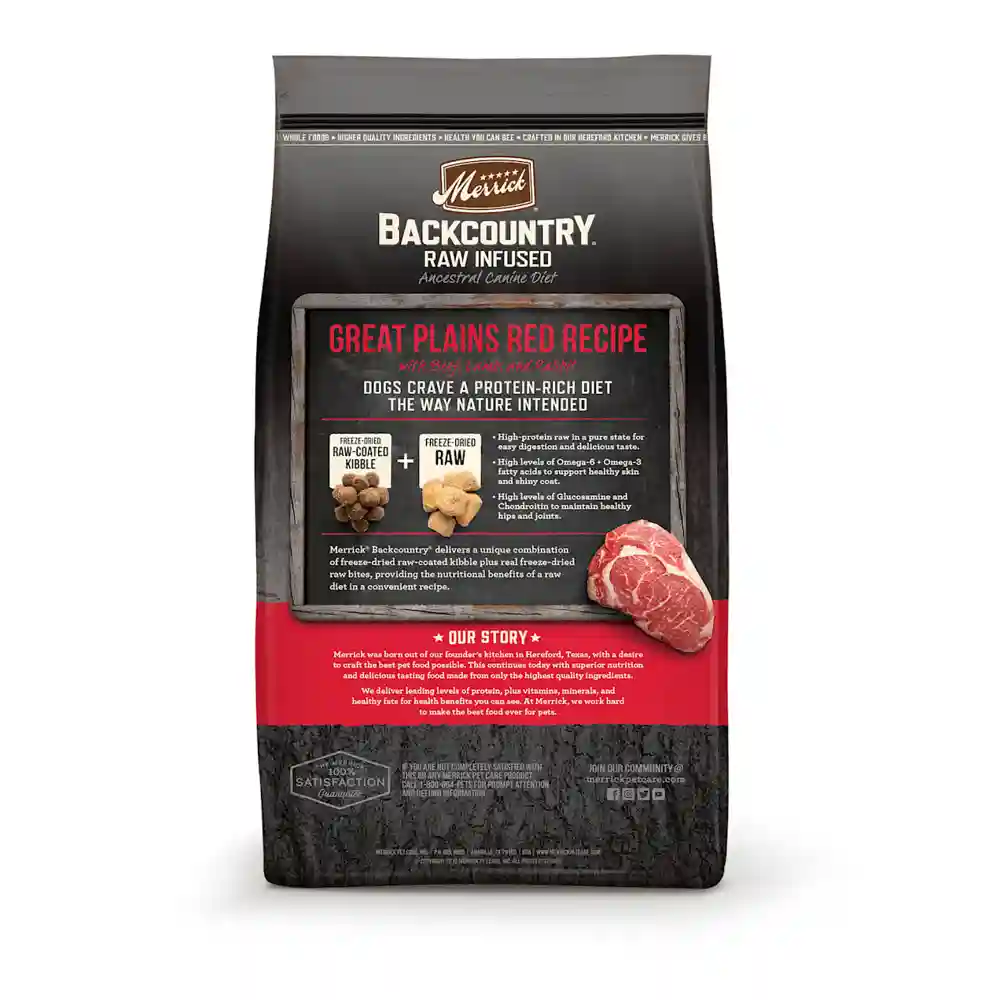 Backcountry Raw Infused Grain Free Great Plains Red Recipe Dry Dog Food 4-lb