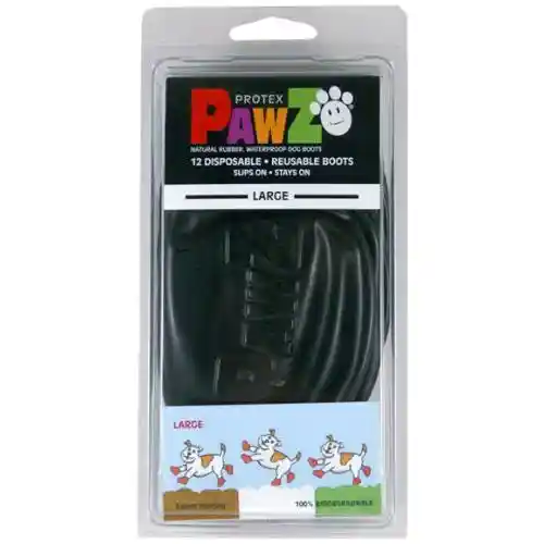 Waterproof Dog Boots, Black, 12 Count 2x-small