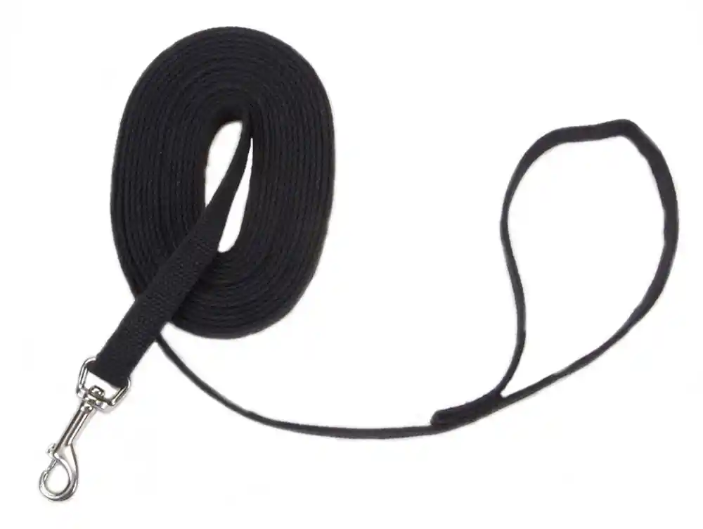 Cotton Web Dog Training Leash, Black, 5/8" X 15'