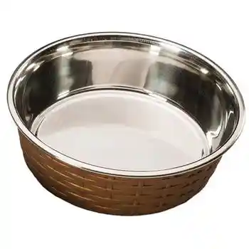 Soho Basketweave Dish Copper 30 Ounce