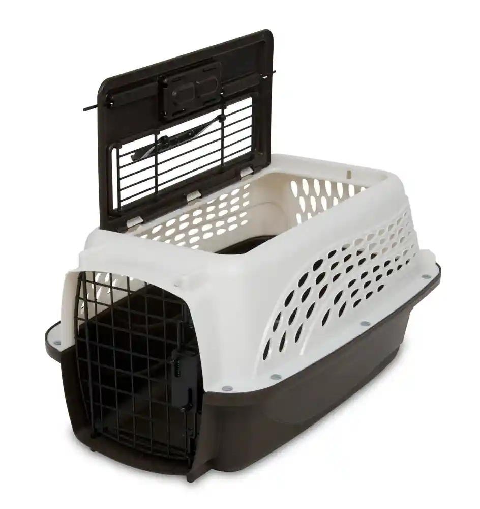 Two Door Top Load Pet Kennel White 19.4" X 12.8" X 10"