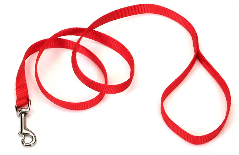 Single-ply Dog Leash, Red, 5/8" X 6'