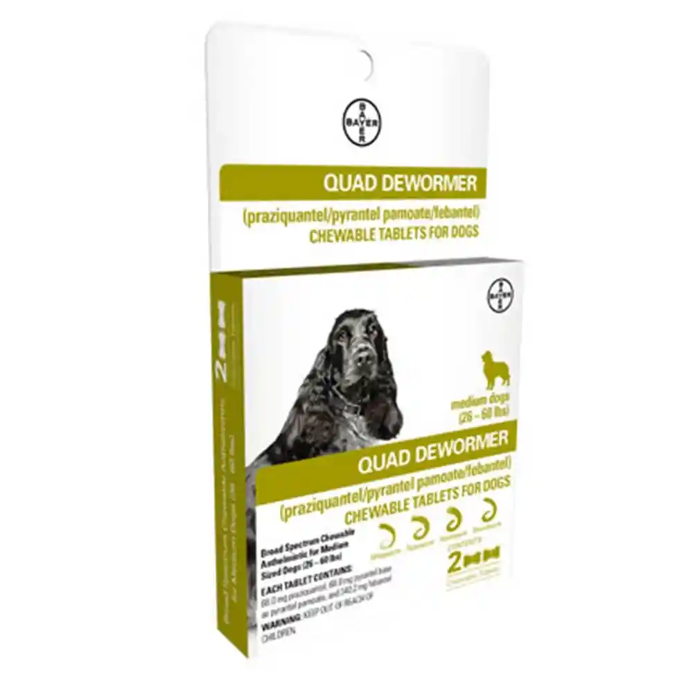 Quad De Wormer Md Dog 2ct 68mg