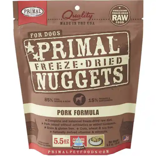 Freeze-dried Nuggets Grain Free Pork Formula Complete Diet Dog Food 5.5-oz