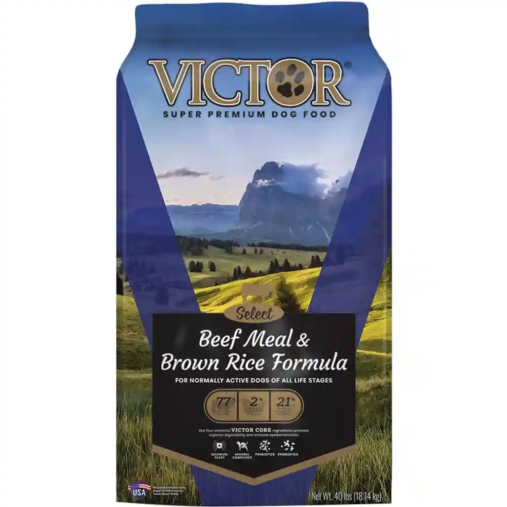 Victor 40# Beef & Brown Rice Dry Dog Food-all