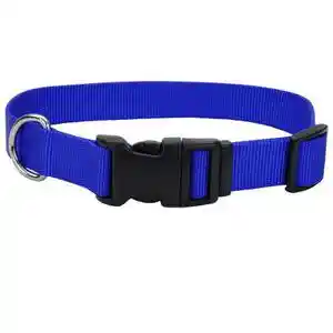 Adjustable Dog Collar With Plastic Buckle, Blue, 5/8" X 10"-14"