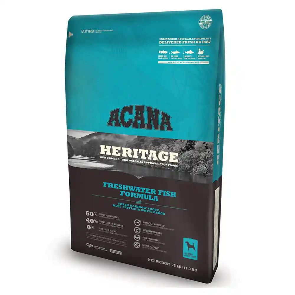 Heritage Dry Dog Food, Freshwater Fish, Biologically Appropriate & Grain Free 25-lb