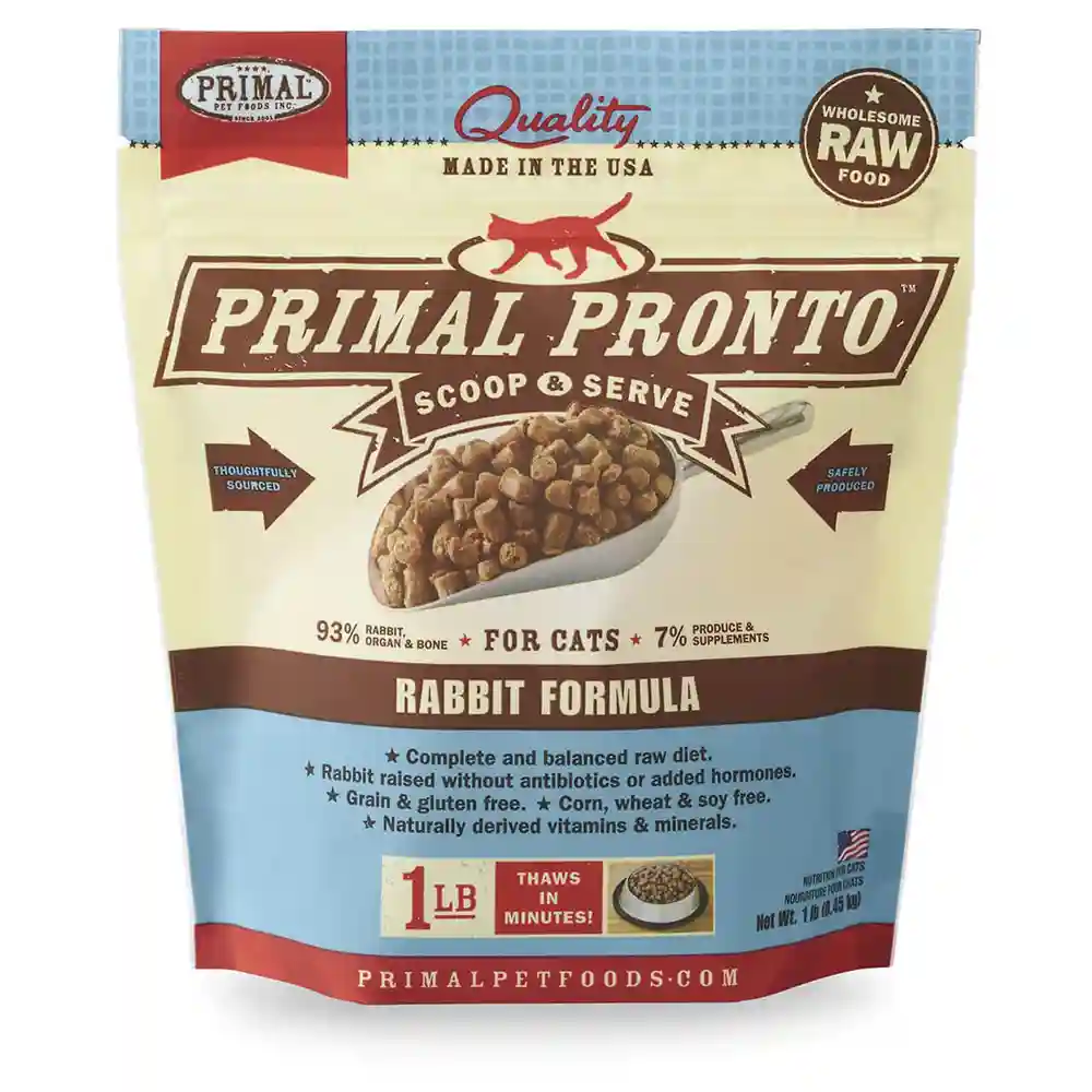 Pronto Raw Rabbit Frozen Cat Food 1-lb