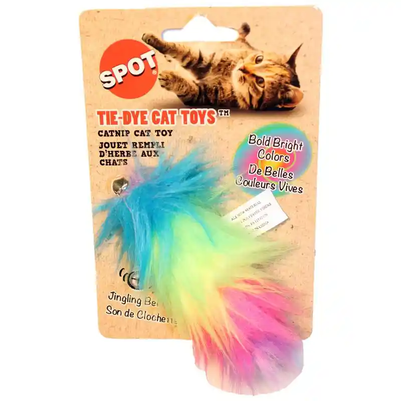 Tie Dye Plush Cat Toy Assorted 5 Inch
