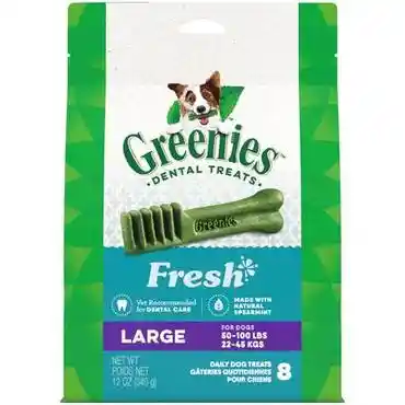 Dental Care Chews Lg Dog Treats Fresh - 12oz Pouch