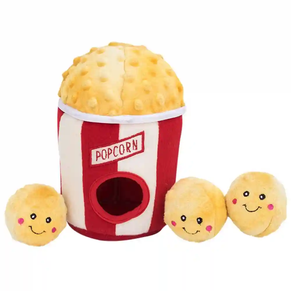 Zippy Burrow Popcorn Bucket Puzzle Dog Toy Plush