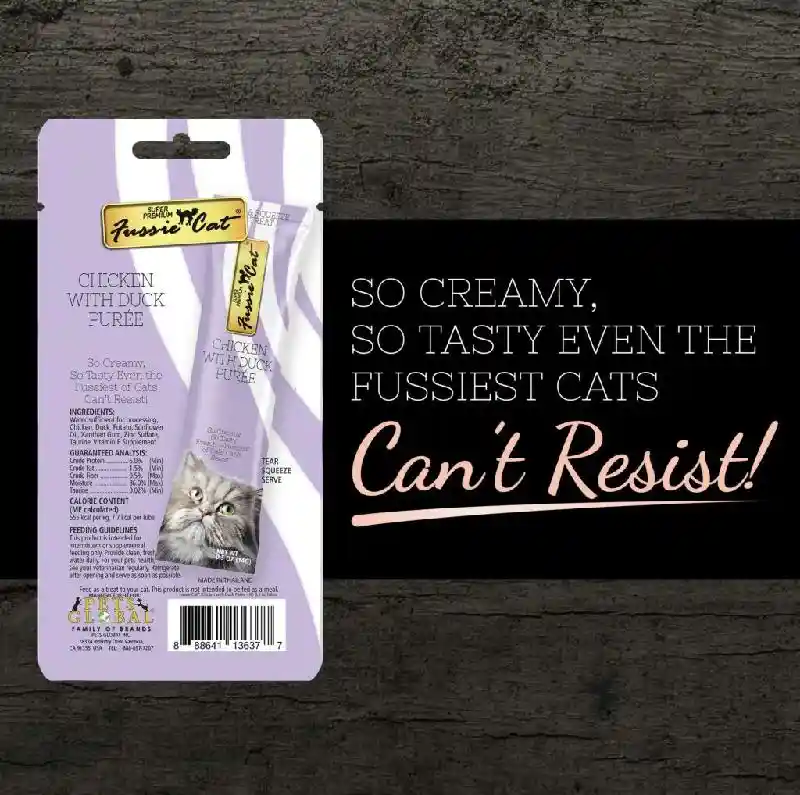 Fussie Cat Chicken & Duck Puree .5-oz 4-pk