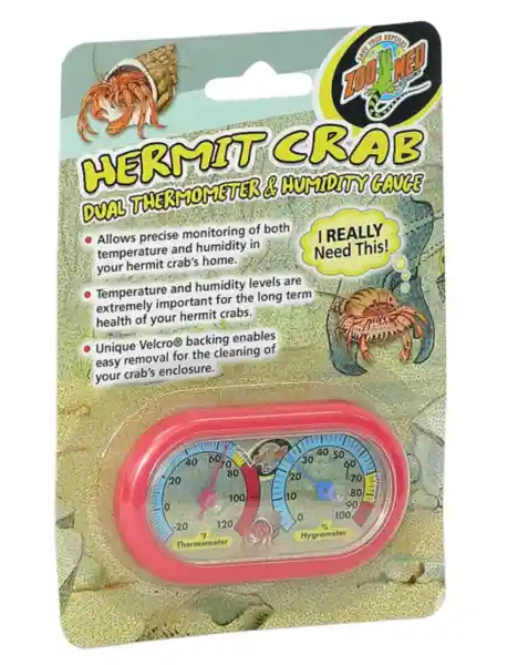 Hermit Crab Dual Thermometer And Humidity Gauge