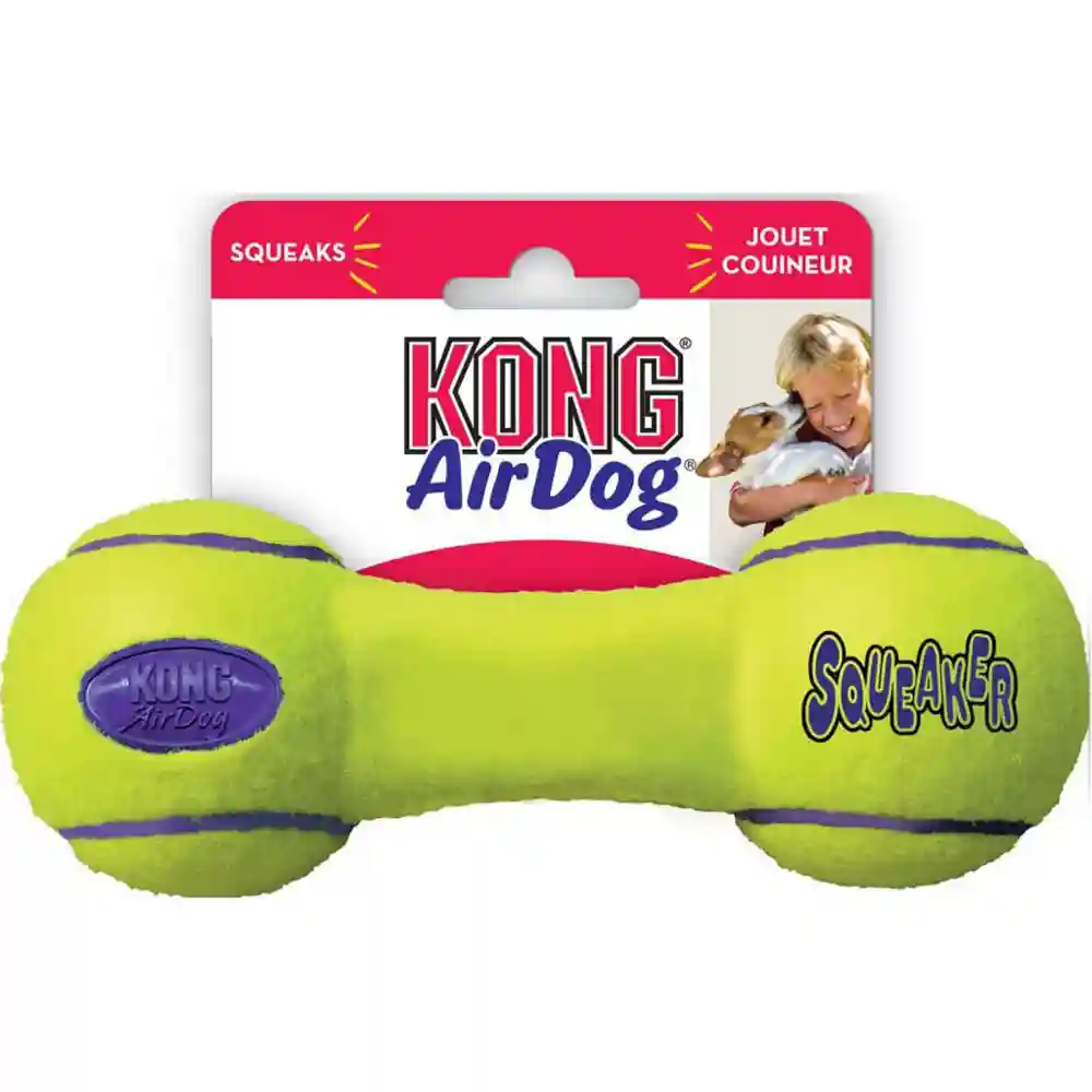 Air Kong Squeaker Dumbbell Large Yellow