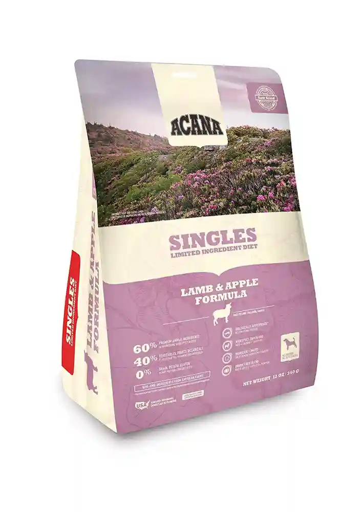 Singles Limited Ingredient Dry Dog Food, Lamb & Apple, Biologically Appropriate & Grain Free 12-oz